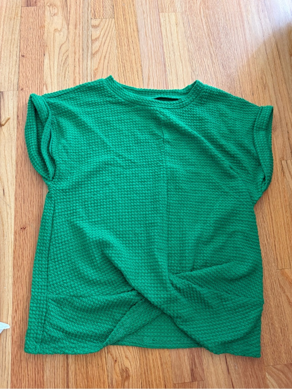 SHEIN Emerald Green Textured Short Sleeve Top